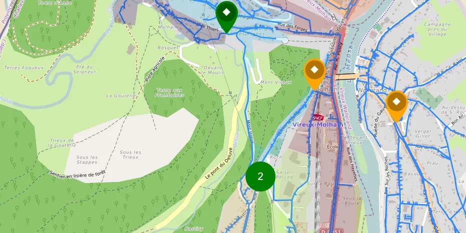 Capture du système de supervision, outil de détection des fuites sur les réseaux d'eau potable.